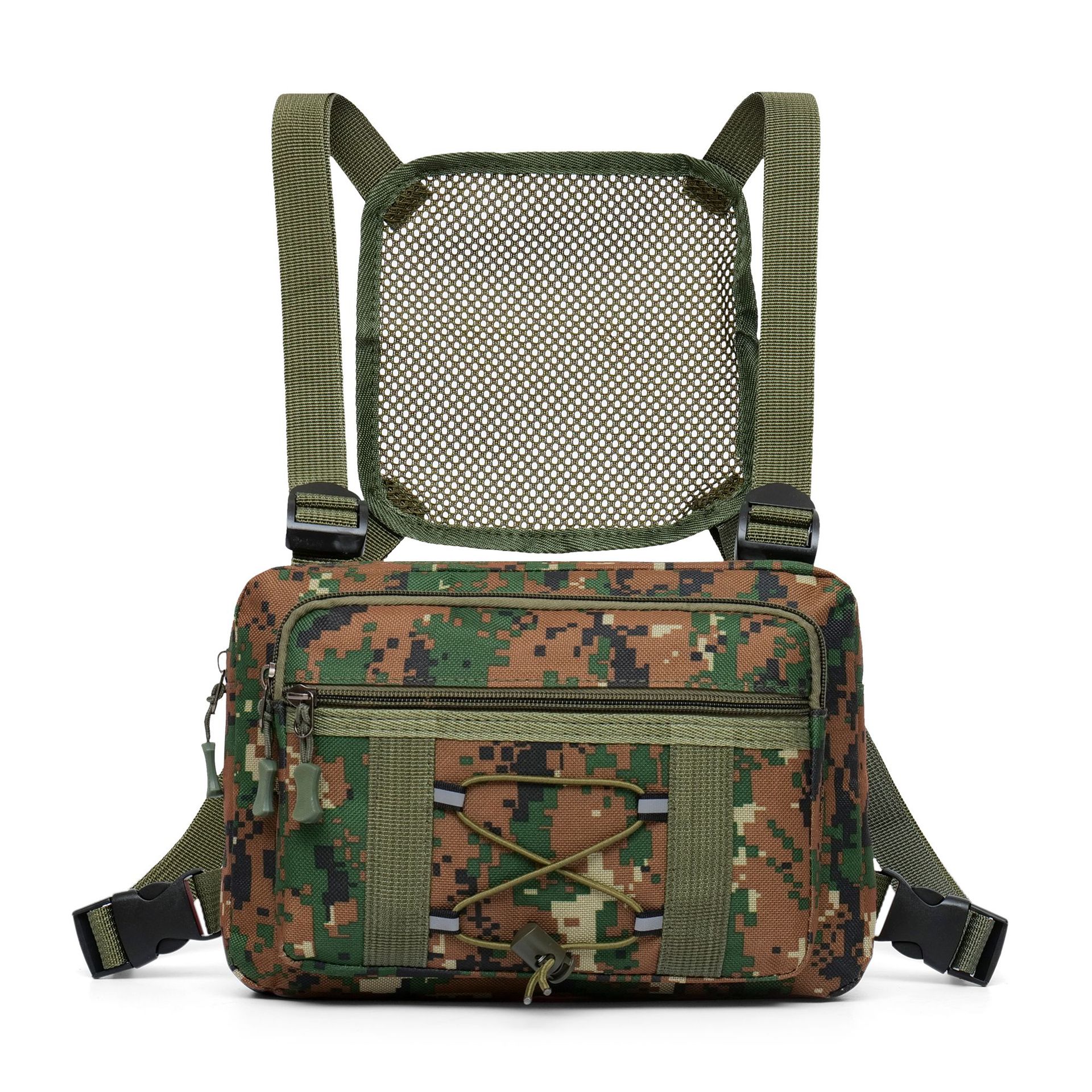 Picture of 2021 Men's Multifunctional Tactical Chest Bag, Crossbody Shoulder Bag, Military Camouflage Chest Backpack, Trendy Men's Single Shoulder Bag