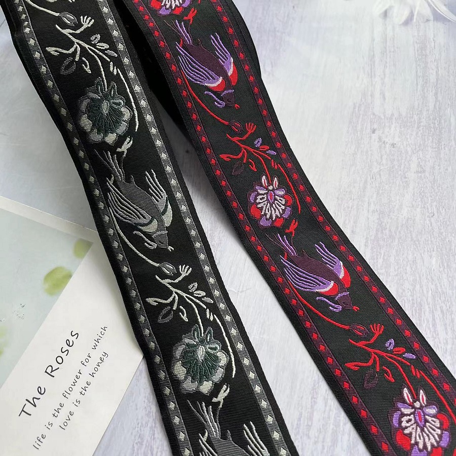 National lace bird pattern clothing strap accessories AH-2830 5CM wide