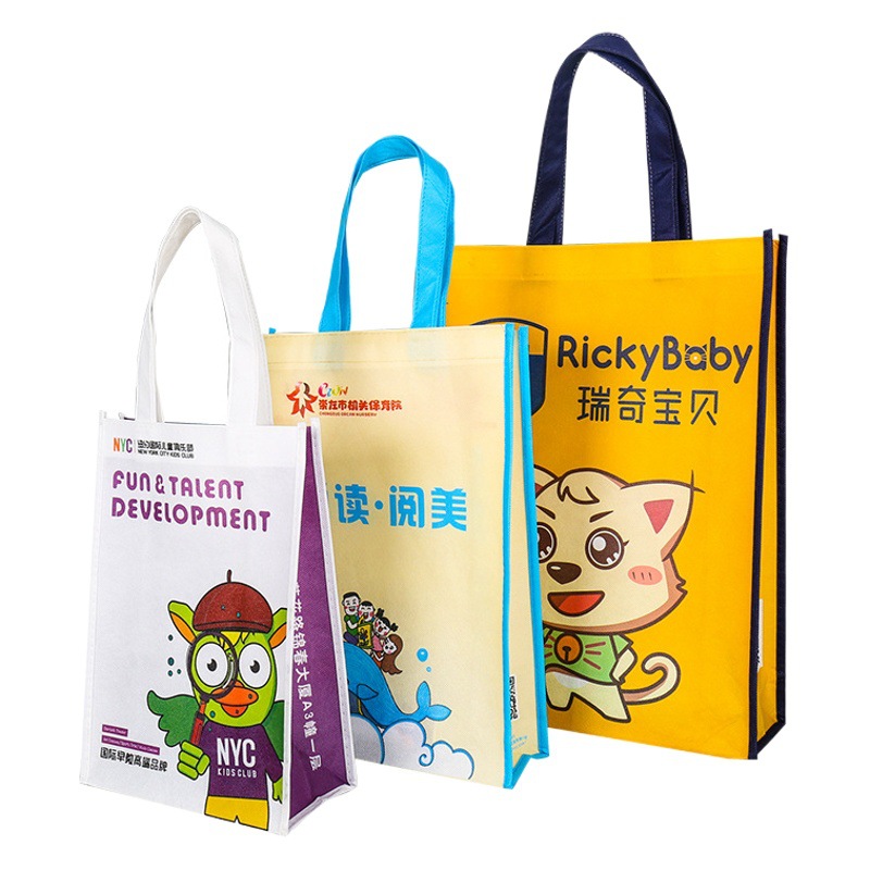 Export Takeout Clothing Non-Woven Bags with Printed Logo for Advertising, Eco-Friendly Shopping Tote Bags, Custom Bags