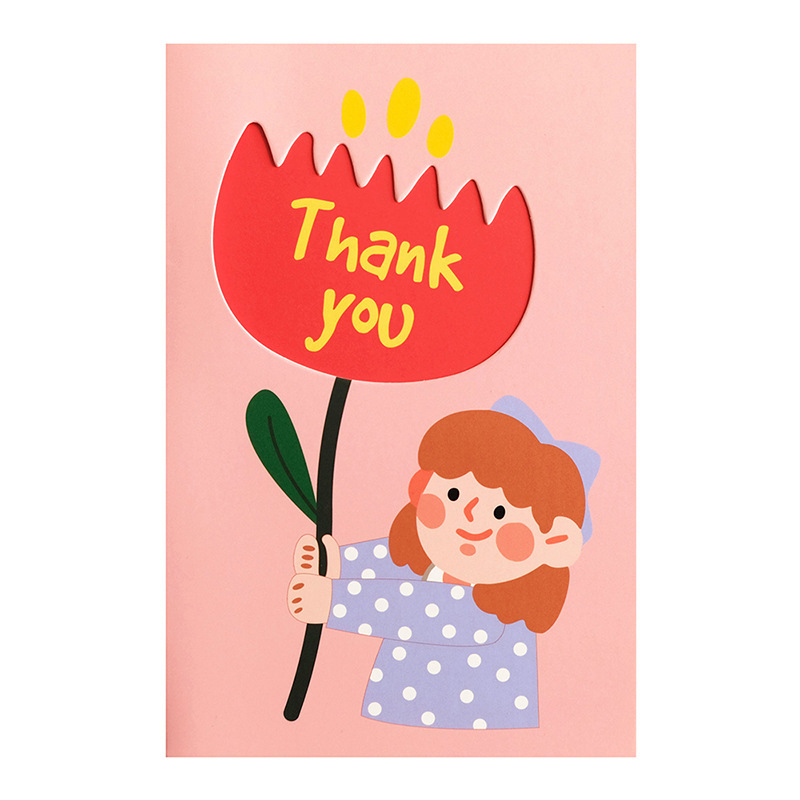 Picture of Boys and Girls Flowers Thanksgiving Card Cross Border Card thankyou Thank You Card Mid-Autumn Festival Christmas Card