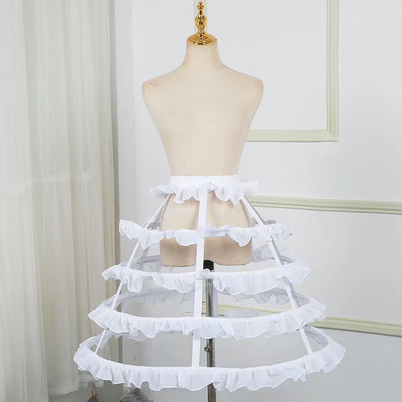Picture of Hollow Bird Cage Skirt with Fish Bones, Two, Three, Four, Five Steel Black and White Cosplay Violent Lolita See-Through Petticoat