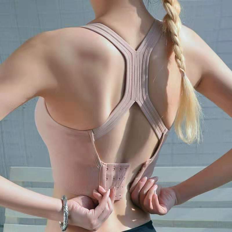 Picture of Cross-Border Plus-Size Seamless Shockproof Sports Bra, Push-Up Bandeau with Wide Shoulder Straps, Racerback Tank Top, Beautiful Back Underwear Bra