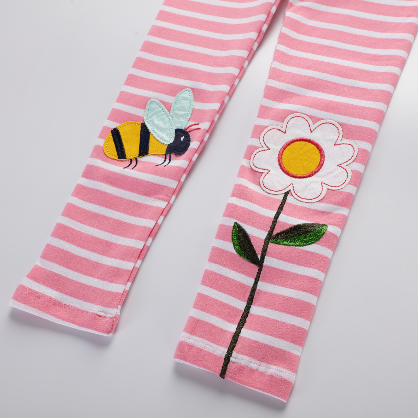 Picture of Spring and Autum Kidsren's Single-Piece Autum Trousers, Yarn-Dyed Striped Girls' Autum Trousers, Baby Outer Trousers, Girls' Leggings
