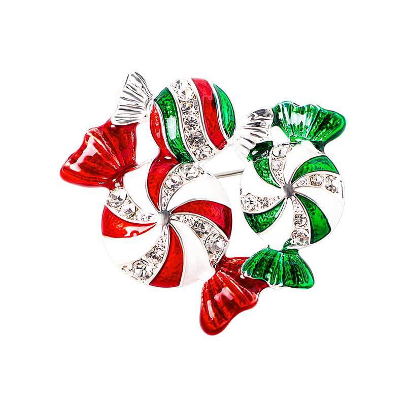 Picture of European and American Christmas brooch cartoon cute red brooch fashion high-end oil drop pin for men and women