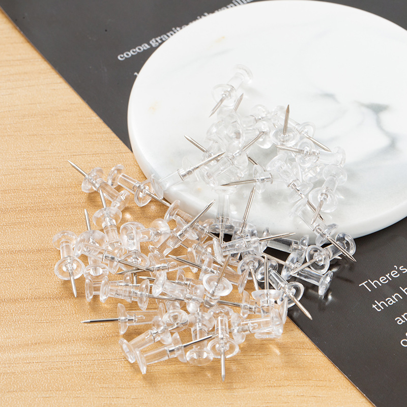 Picture of Amazon pushpin color transparent I-shaped pin special-shaped I-shaped pin plastic pin pushpin press nail color nail bulk
