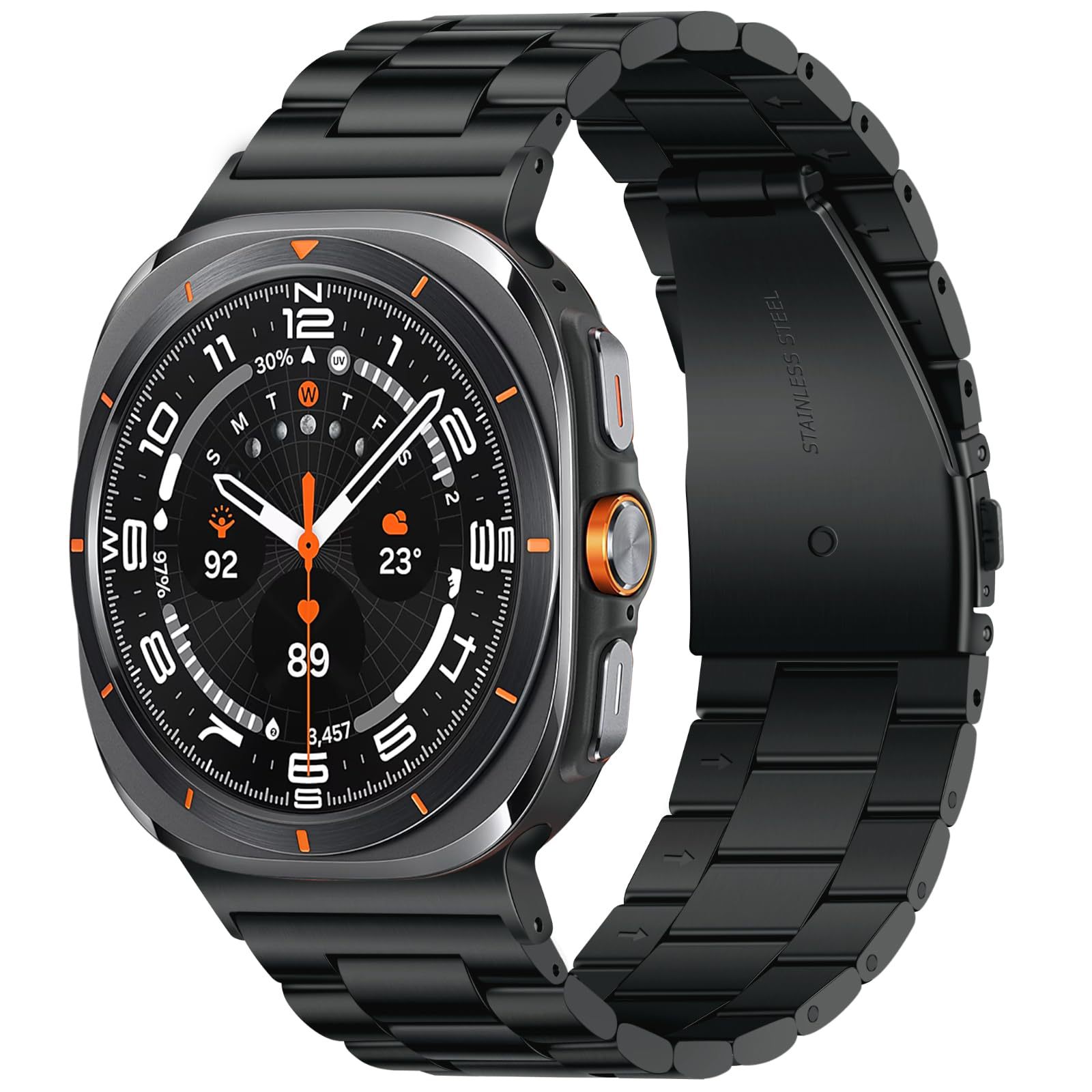Suitable for Samsung Galaxy Watch8 Stainless Steel Metal Three-Bead Business Strap Samsung Ultra Strap