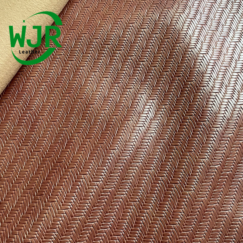 Embossed Woven Pattern Bag Furniture Chair KTV Decorative Fabric 1.0MM Big Ponytail Straw Mat PVC Leather Fabric