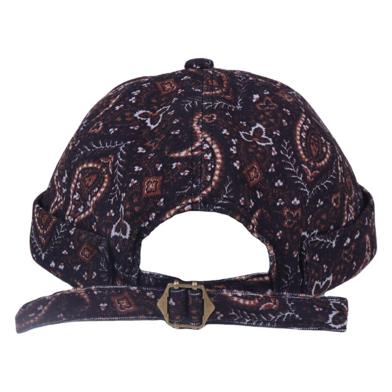 European and American Retro Cashew Flower Yuppie Melon Hat Men's Spring and Autumn Fashion Printed Floor Hat Street Beanie Rogue Hat