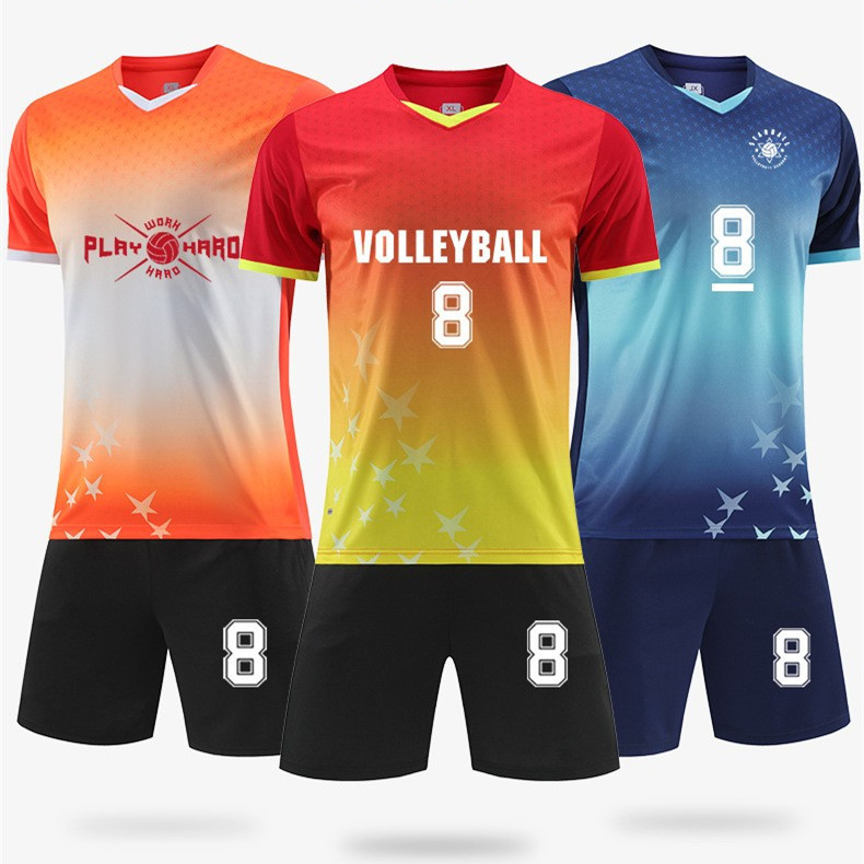 Children's Volleyball Clothing Men's Short-sleeved Air Volleyball Training Team Clothing Tennis Clothing Junior Competition Clothing suit Summer