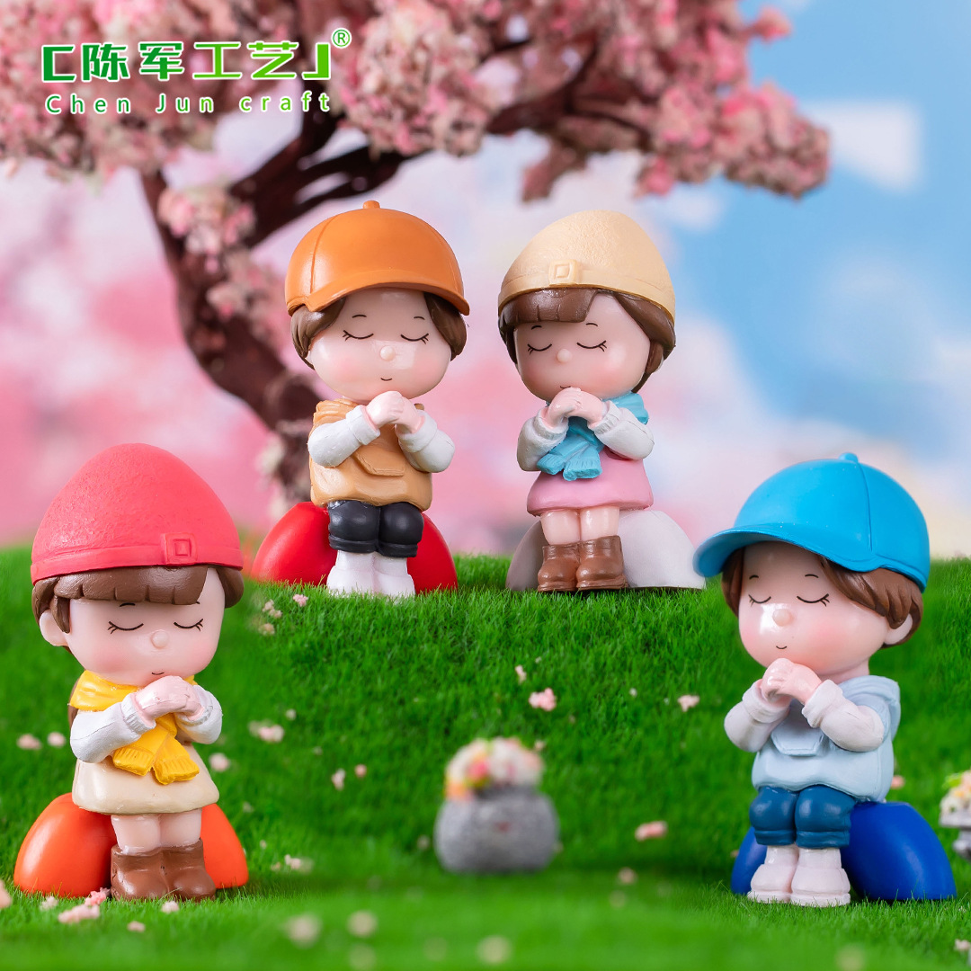 Picture of Micro landscape creative wish couple boys and girls doll hand-made blind boxed jewelry accessories car desktop small ornaments