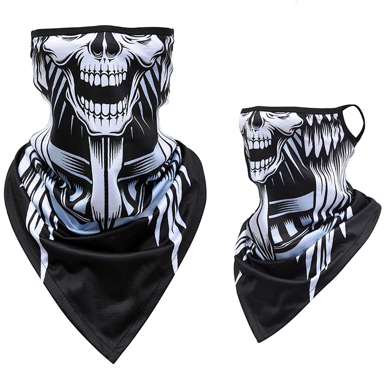 Picture of Ice Silk Ear Hanging Mask Triangle Towel Neck Set Mesh Sunscreen Outdoor Riding Fishing Windproof Scarf Men's and Women's Face Towel Summer