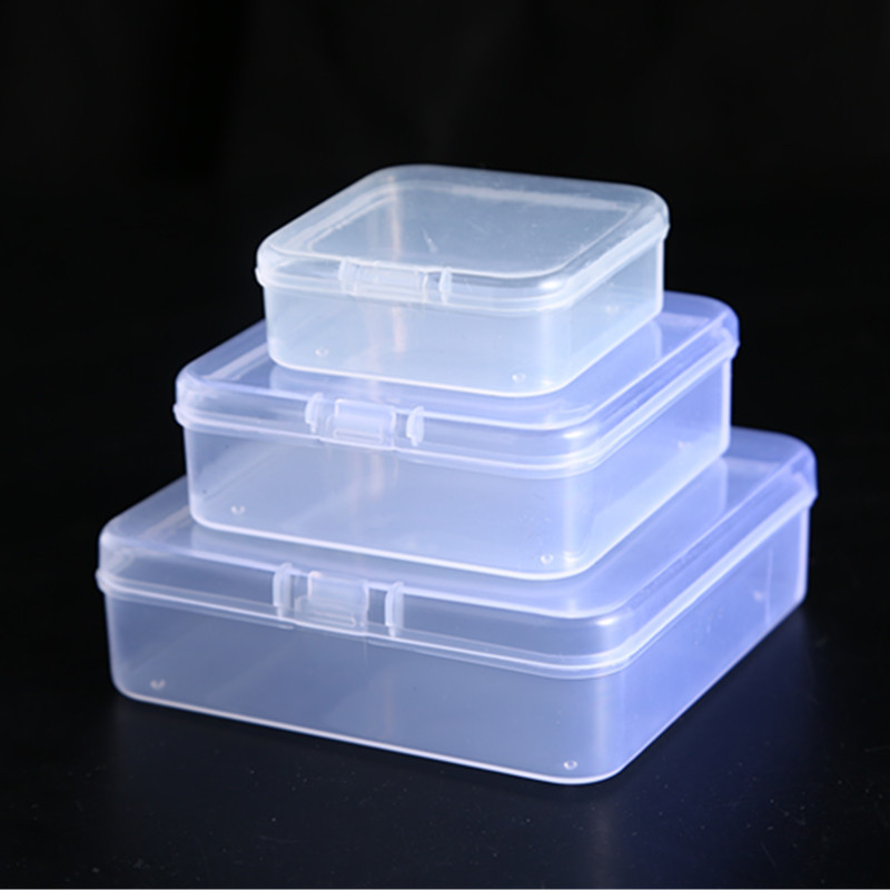 pp Transparent Square Box Jewelry Box Stationery Card Box Hardware Small Parts Rectangular Box Fishing Gear Screw Packaging