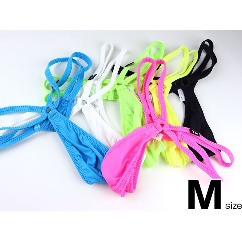 Picture of Men's thong Elastic ice silk fabric sexy double thin waist with ring underwear comfortable low waist men's single t pants