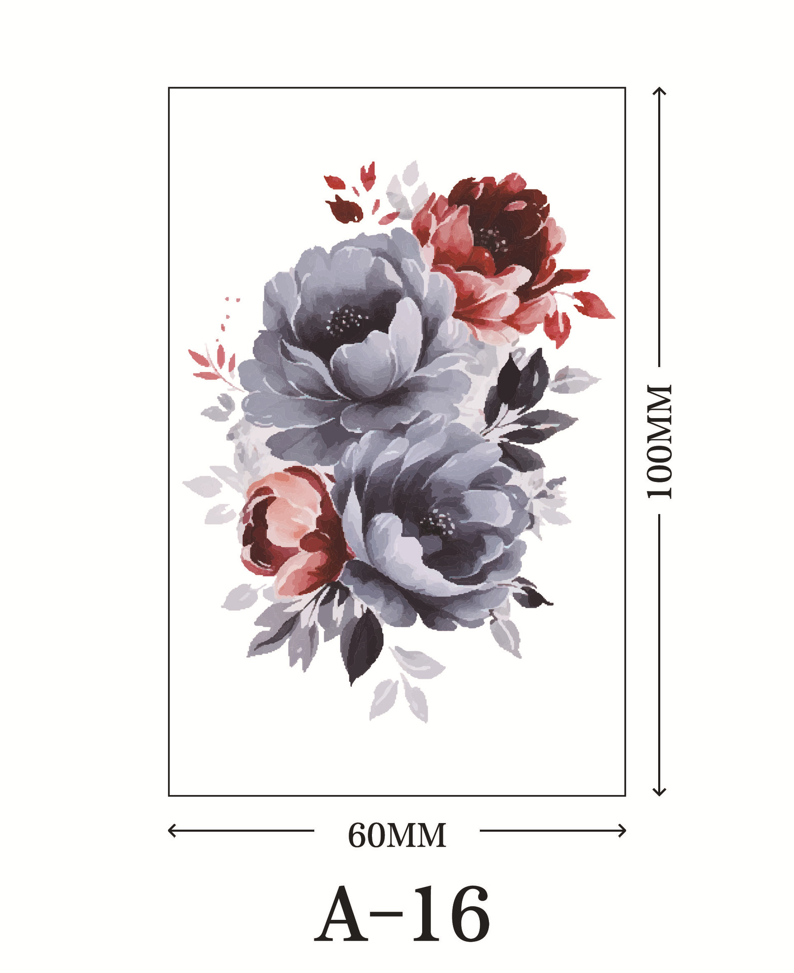 Picture of New cross-border rose flower tattoo stickers small fresh net red color tattoo stickers factory wholesale waterproof and durable