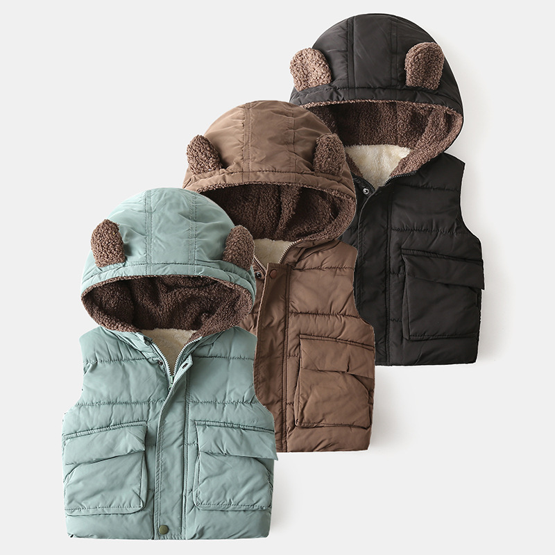 Picture of Boys' Cotton-Padded Clothes, Baby's Autumn and Winter Tops, Korean Style Children's Clothing Wholesale, Children's Thickened Warm Zipper Jackets, Trendy Delivery