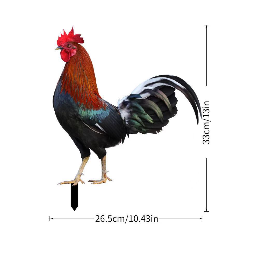 Picture of Three-Dimensional Courtyard Rooster Acrylic Mirror Yardart Garden Outdoor Decoration Ornaments Creative Courtyard Ornaments