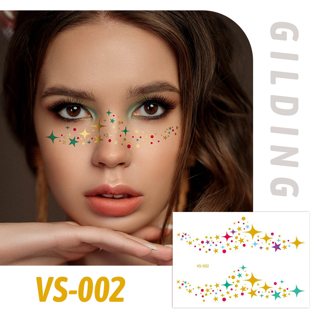 Picture of New European and American Hot Gold and Silver Tattoo Stickers Popular Freckles Face Stickers Party Party Tattoo Stickers Internet Red Face Stickers