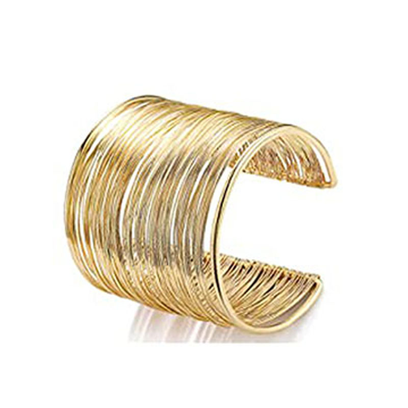 Picture of Cross-border Hot Selling European and American Kwa Hollow Metal Pattern Iron Open Bracelet Personalized Wire Punk Bracelet Set