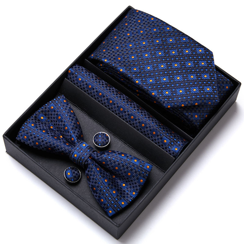 Picture of Men's tie bow tie set gift box 6 sets group tie business formal wedding tie manufacturers wholesale