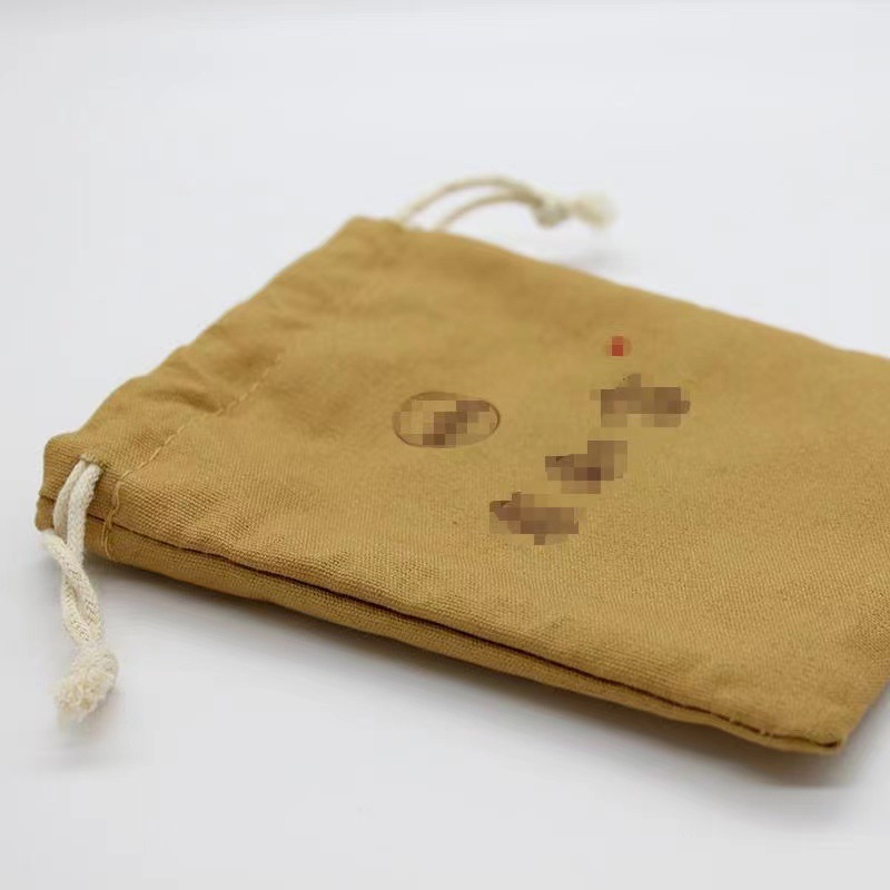 Sweet gray colored glaze hand string cloth bag Beijing cotton storage bag Wen play Buddha bag 13*15cm beam mouth handbag gift box