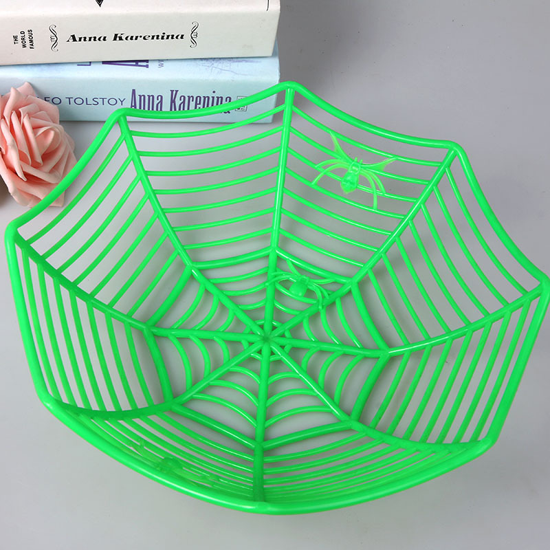 Picture of Spider Web Decoration Props Spider Halloween Gift Simulation Plastic Spider Toy Accessories Ghost Festival Fruit Basket