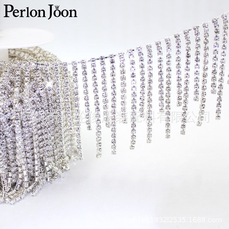 Foreign trade explosions intensive long and short diamond chain tassel crystal chain female boots belly dance costume decoration accessories