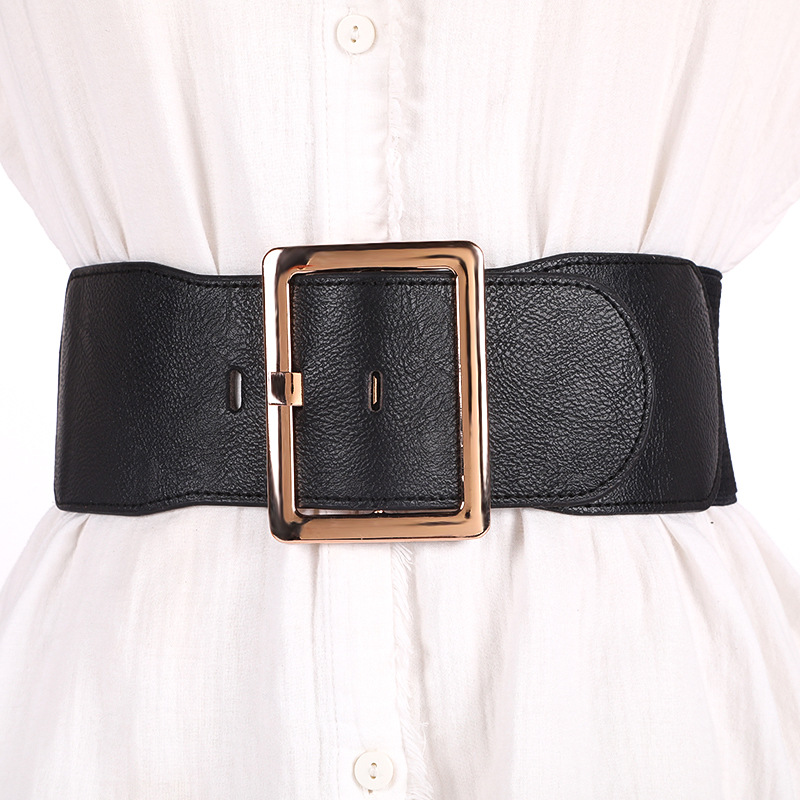 New Ladies Decorative Elastic Black Belt Women's Elastic Super Wide Simple Business Women's Tight Waist Elastic Waist Seal Wholesale