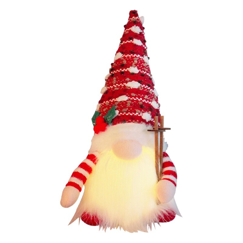 Christmas Glowing Sled Doll Toy Cross-Border Christmas Faceless Doll Long Bearded Rudolph Christmas Ornament