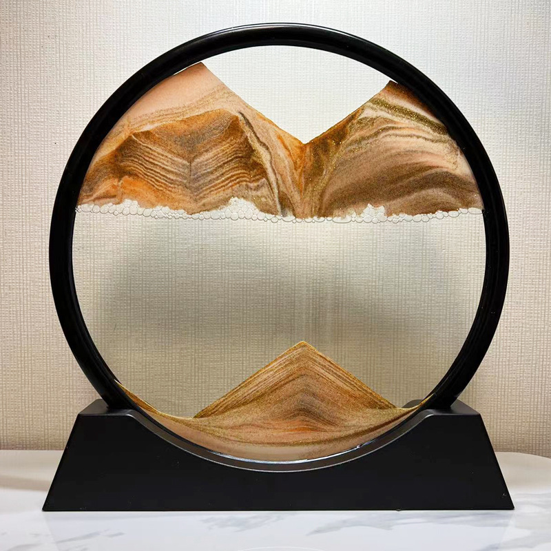 Picture of Creative quicksand painting decompression art home living room office quicksand ornaments desktop decorations light luxury hourglass