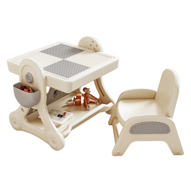 Babyviva Kidsren's Building Block Learning Table Multi-Functional Building Block Table Game Table Toy Table Chair Early Education Puzzle