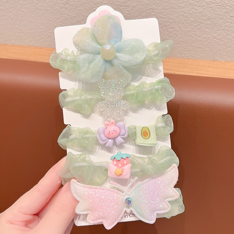 Picture of Summer children's ball head rubber band hair rope new little girl tie head high elastic hair band hair accessories do not hurt hair headdress