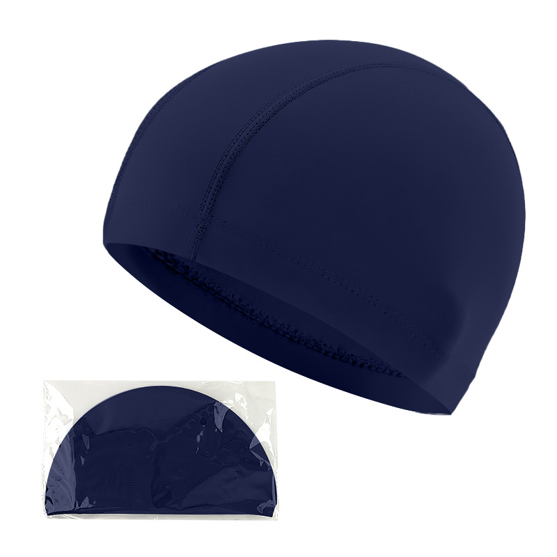 Picture of Swimming cap adult cloth cap swimming cap polyester nylon four needle six thread unisex large swimming belt paper card wholesale
