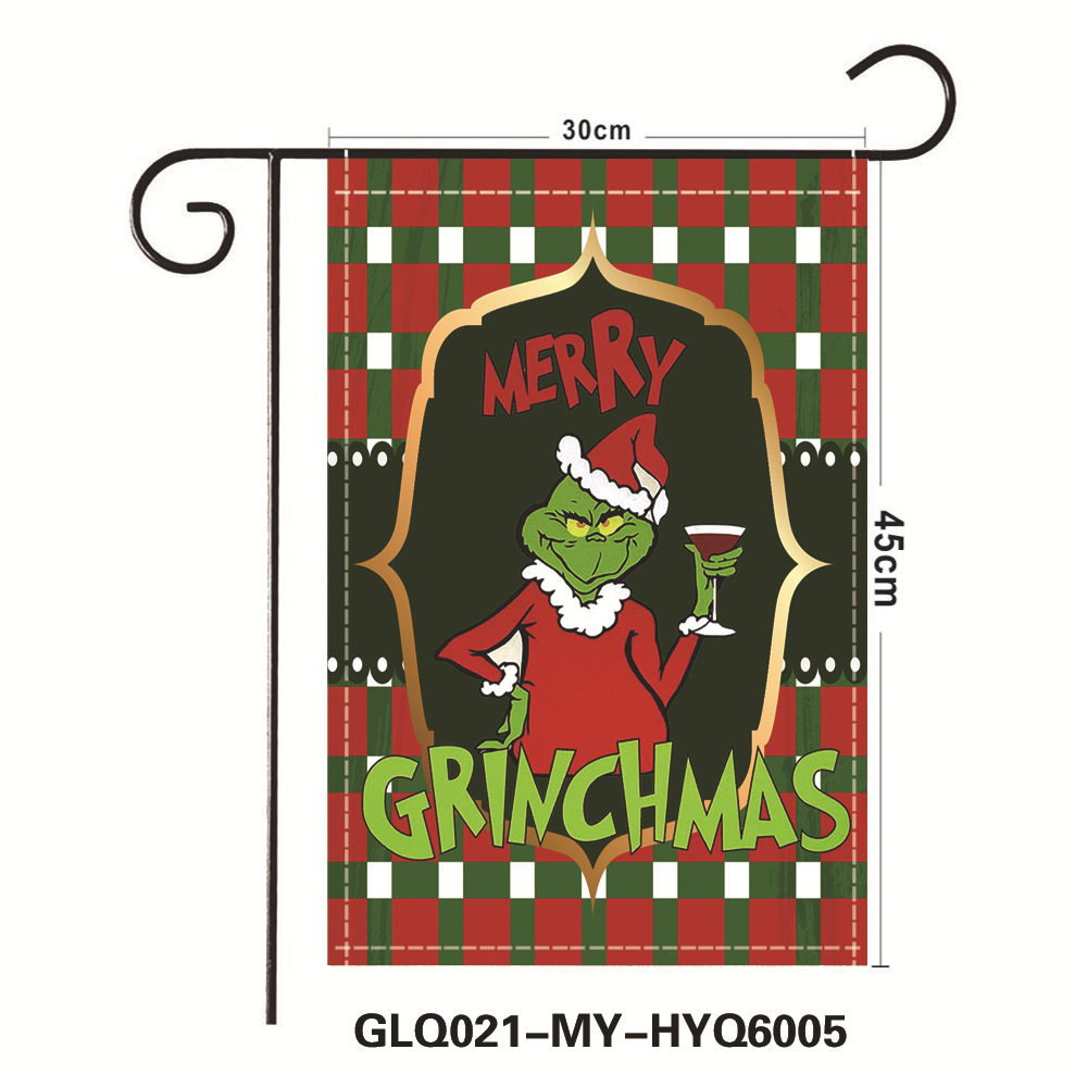 Picture of Amazon New Grinch Christmas Garden Flag Merry Grinchmas Green Hair Monster Flag