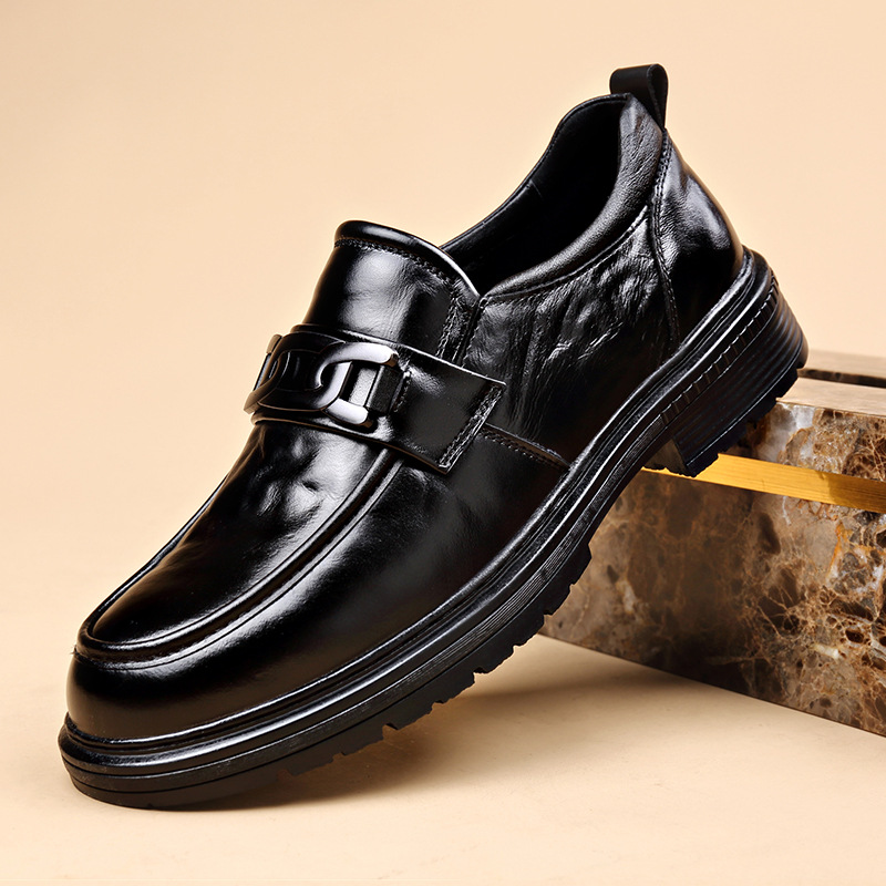Crocodile pattern formal low-top leather shoes men's autumn leather shoes breathable new business casual men's shoes tide a generation of hair