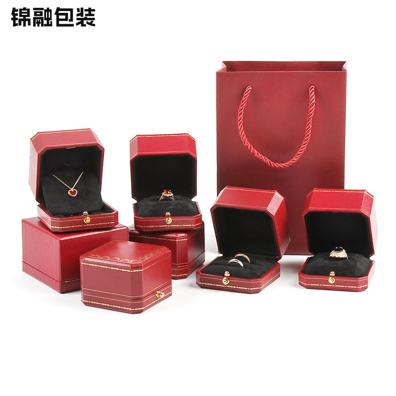 European-style Octagonal Jewelry Box High-end Ring Necklace Bracelet Box Phnom Penh Jewelry Box Jewelry Packaging Box Customized in stock