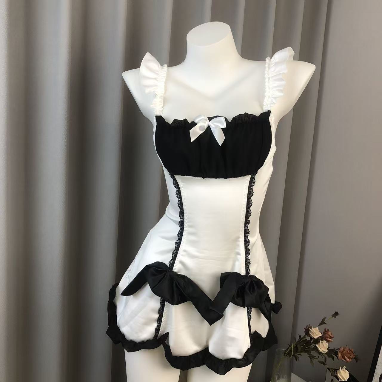 Picture of Butterfly Rain Sexy Underwear Sexy Maid Small Chest Showy Temptation Bow Sling Skirt Pure Sex Hot Strapless Skirt