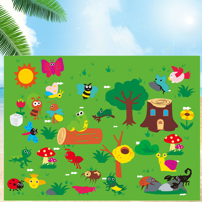 Picture of Amazon cross-border children's early education 3DIY three-dimensional felt game package storyboard learning board printing dinosaur animals