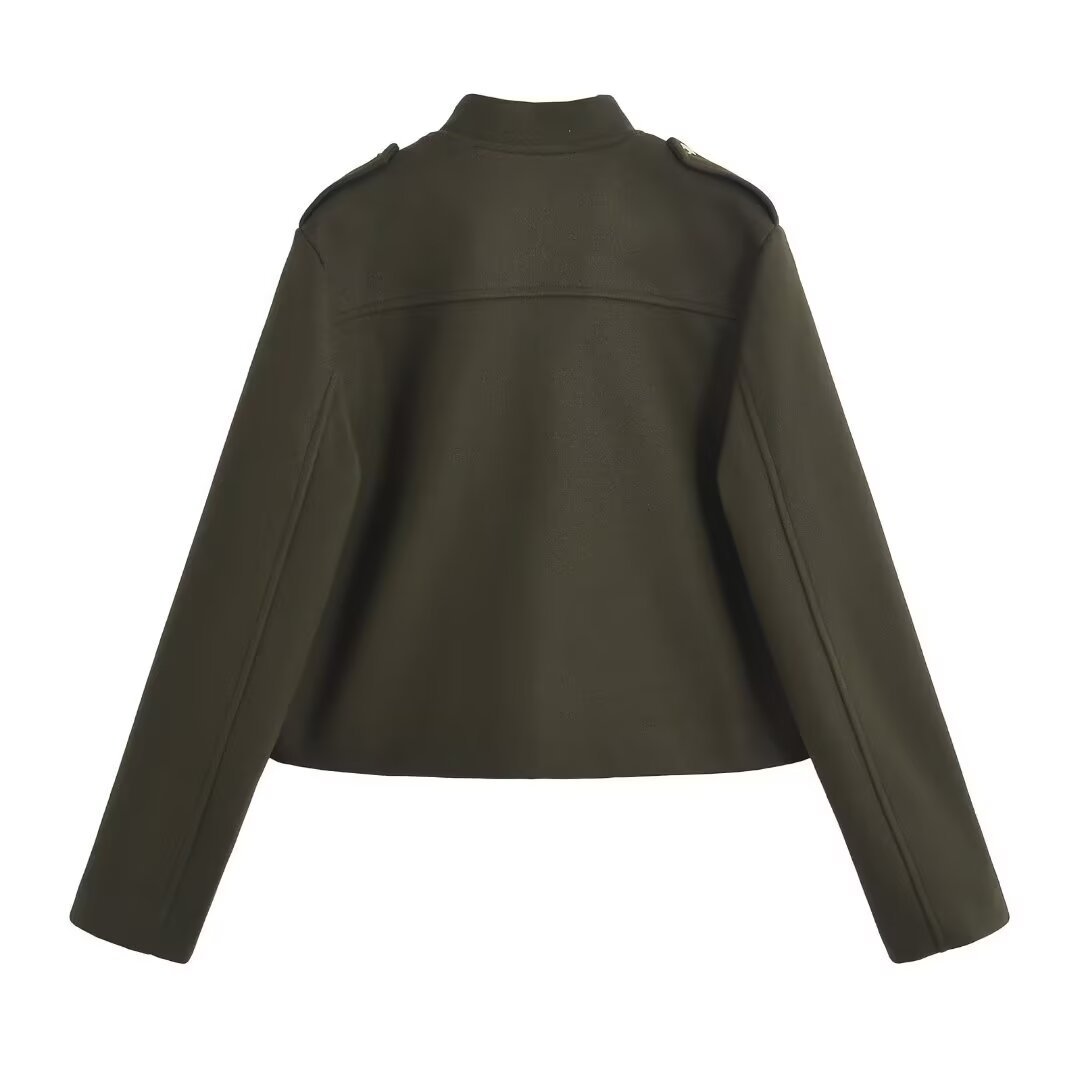 Picture of Women's autumn and winter woolen coat 2024 winter new European and American style long sleeve collar regular