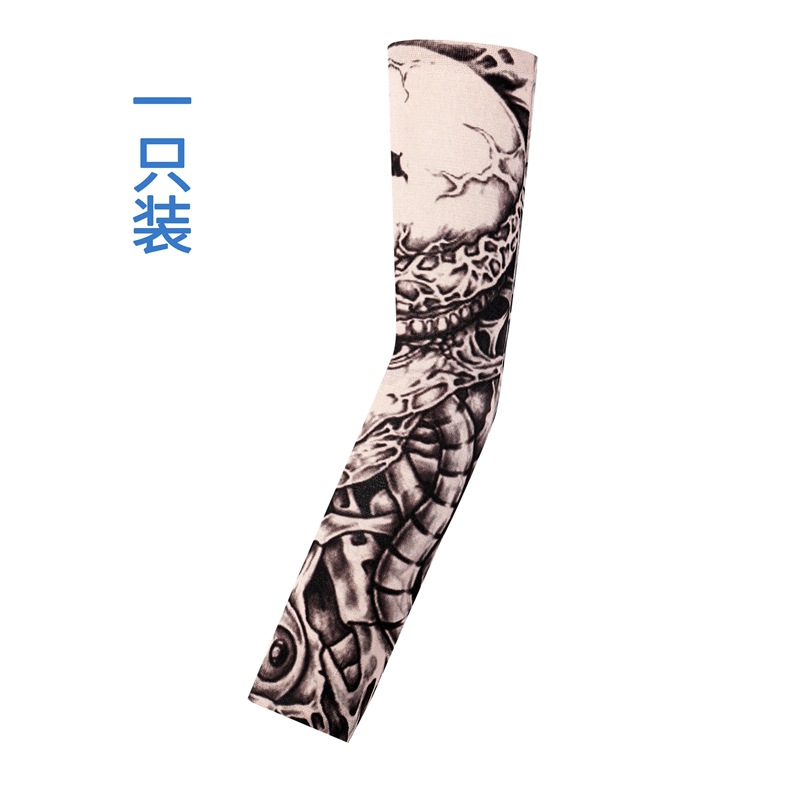 Picture of Flower Arm Tattoo Sleeve Seamless Outdoor Riding Tattoo Sunscreen Sleeve Riding Tattoo Sleeve Optional Color Cross Border