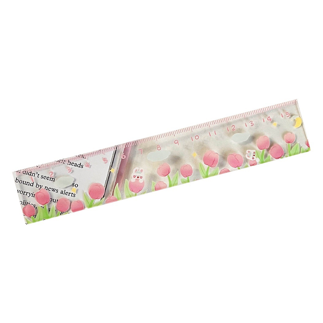 New ruler student girl heart scale office culture and education new style cute cartoon 15cm ruler wholesale