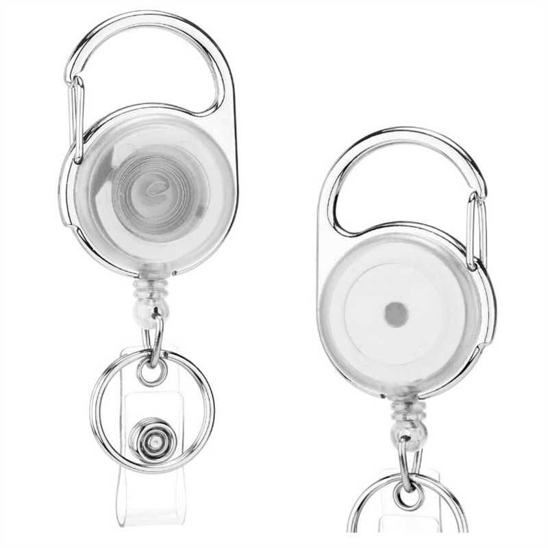 Picture of Spot transparent rotating back clip badge reel retractable easy-to-pull ID badge anti-lost key chain back clip buckle