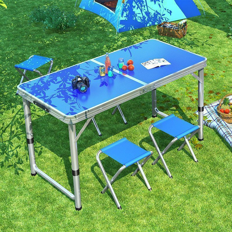 Outdoor Folding Table Portable Stall Folding Table Simple Aluminum Alloy Household Dining Table and Chairs Exhibition Floor Push Table