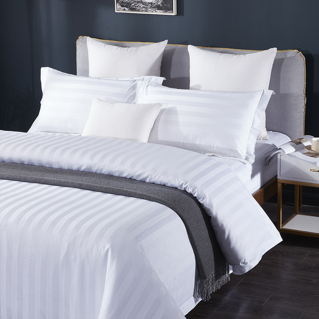 Picture of Cotton bedding hotel homestay hotel four-piece one-piece pure cotton simple satin bed sheet quilt cover pillowcase