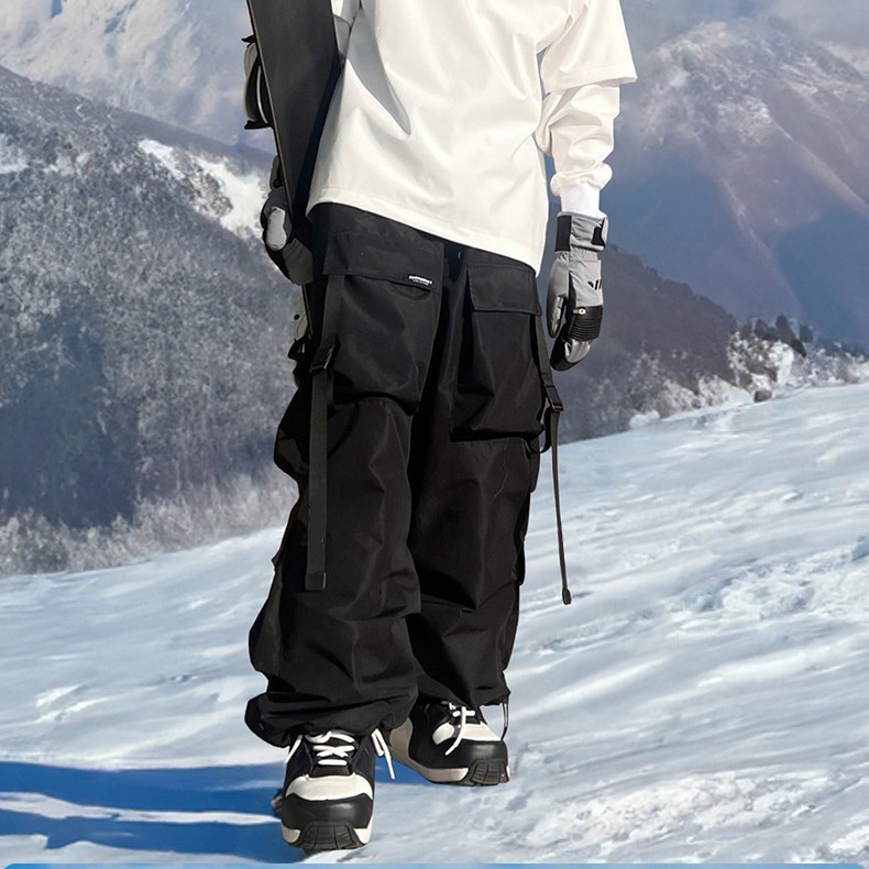 Picture of American-style Functional Single-board Windproof and Waterproof Snow Pants Men's and Women's Multi-pocket Small Potato Ski-wear Casual Pants