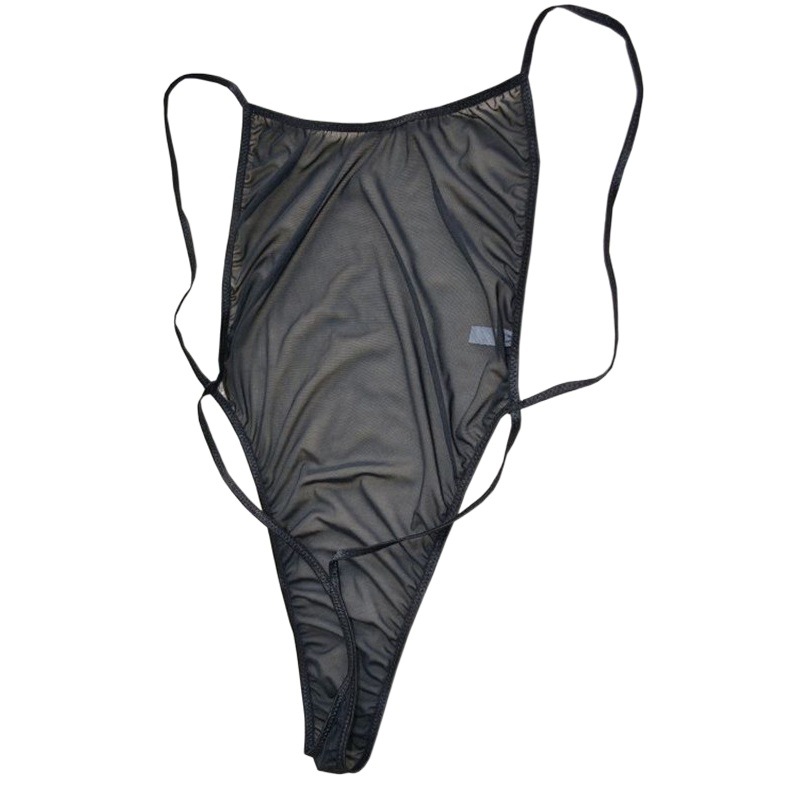 Men's Bellyband Fully Transparent Sexy Underwear Stretch Transparent One-Piece Backless Sexy Mesh Jumpsuit Men's Vest