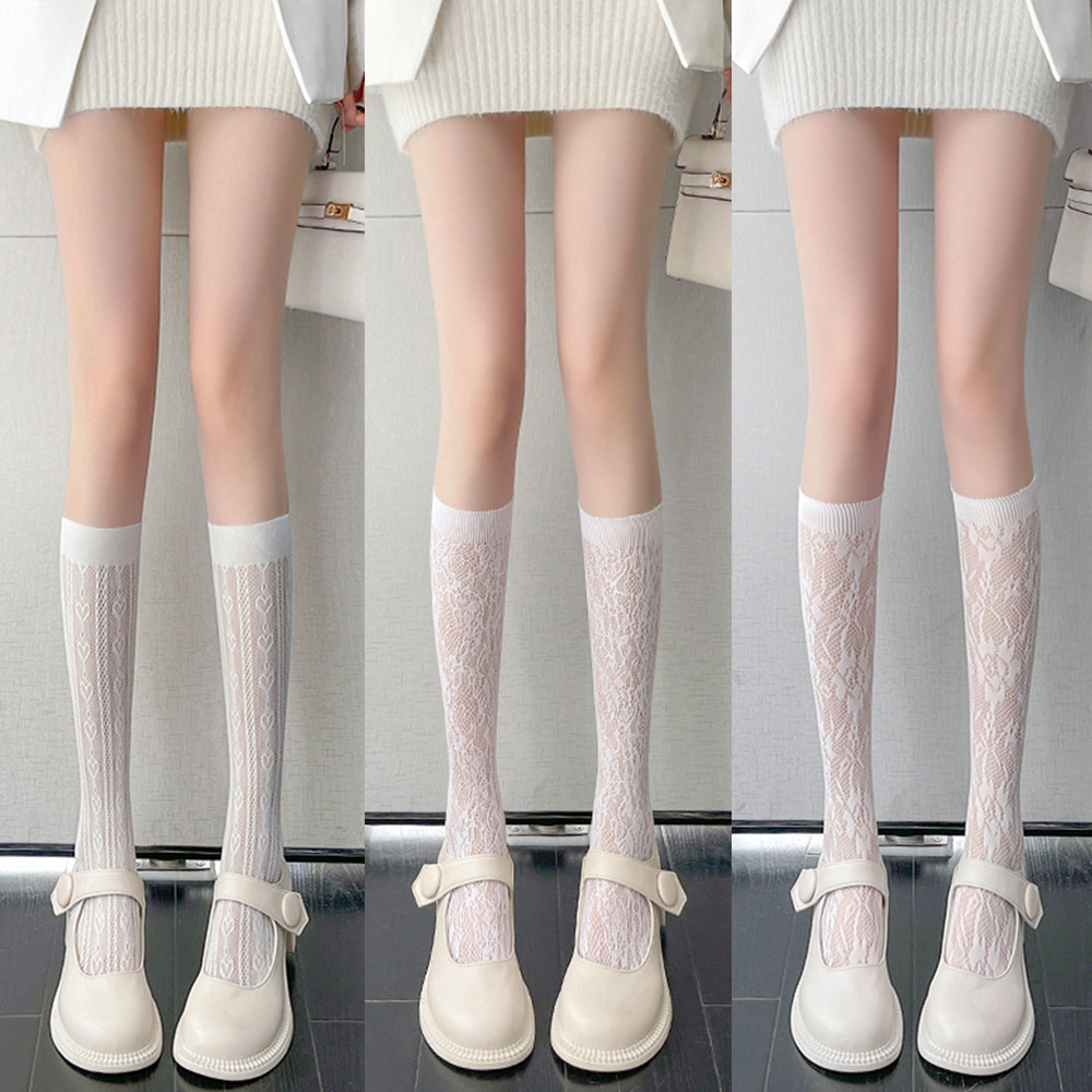 White lace calf stockings stockings women Summer lolita lolita pile stockings jk long tube
