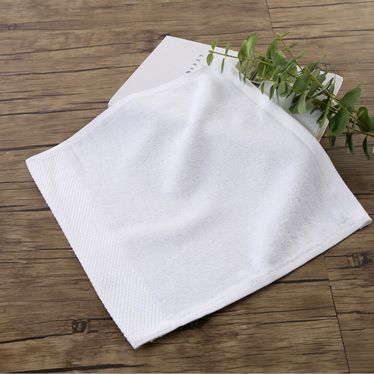 Picture of Hotel Square Towel White Absorbent Hand Towel Car Wipe Wholesale Embroidered Logo Cotton Bed and Breakfast Hotel Towel
