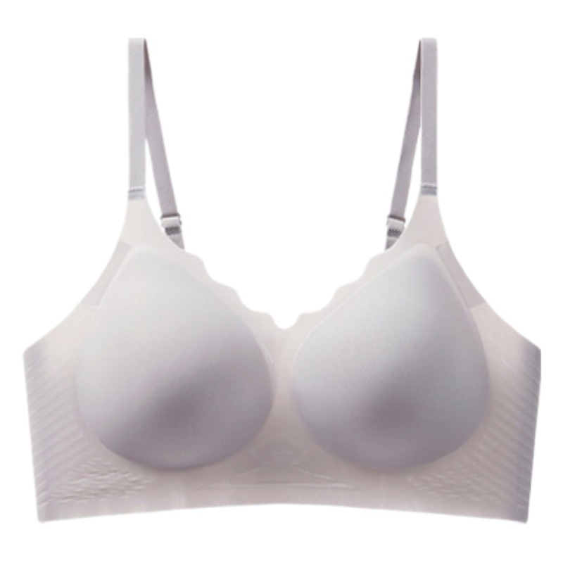 Cool Thin Seamless Underwear for Summer Women's Breathable Small Chest Push-up No Steel Rings Soft Support Upper Collecting Parammary Bra