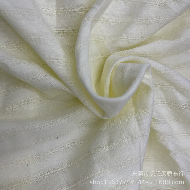 Spring and summer new woven cotton sand cloth jacquard 107g thin woven cotton sand wash striped jacquard cloth lining material