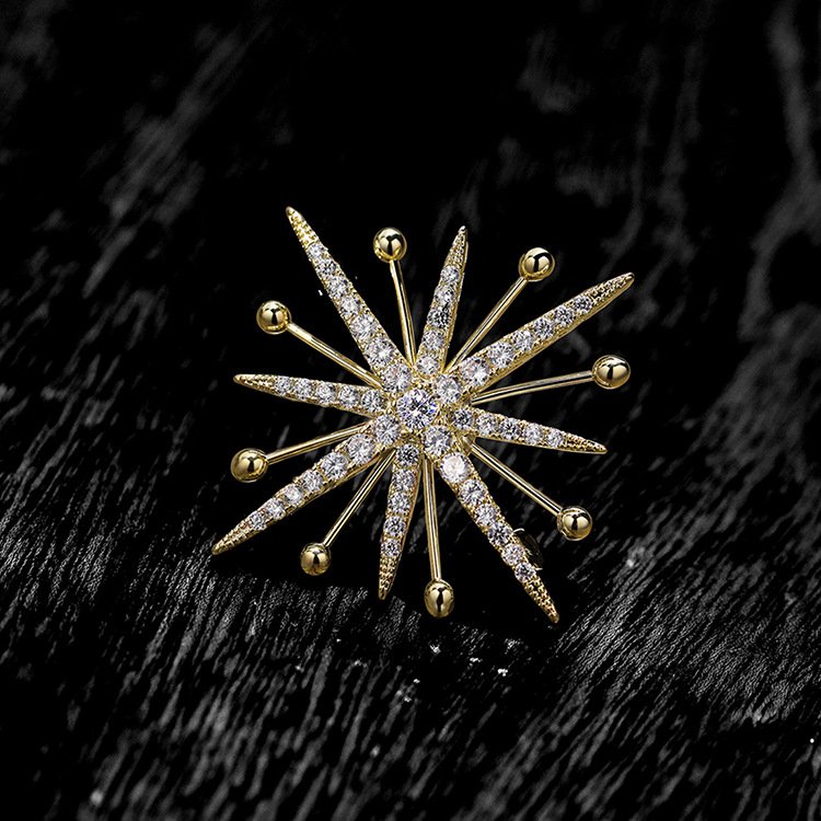 Korean romantic star brooch zircon ring Pearl Sun God flower brooch clothing accessories wholesale X1732